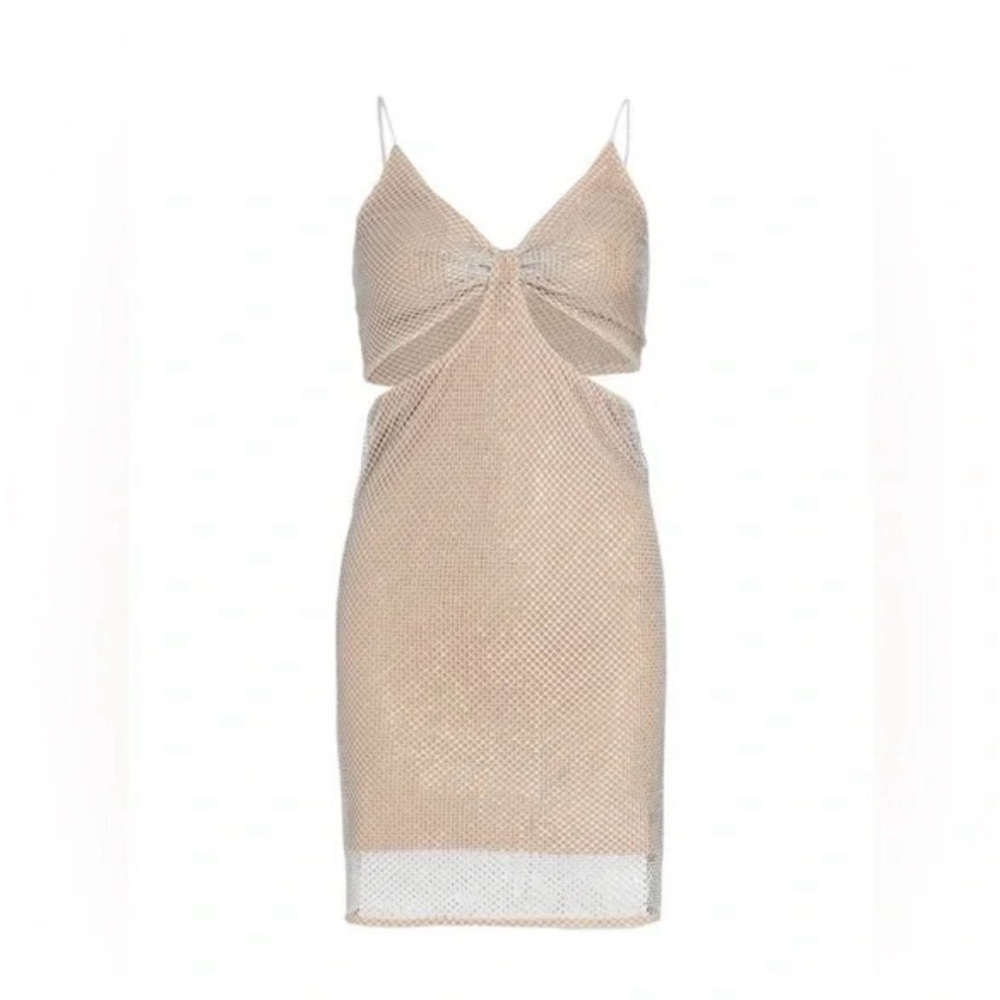 NWT Alice + Olivia Havana Crystal-Embellished Mesh Mini Dress size 10